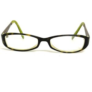 Georgette DV2 135 Eyeglasses Frames Green Tortoise Filigree Rectangular Womens